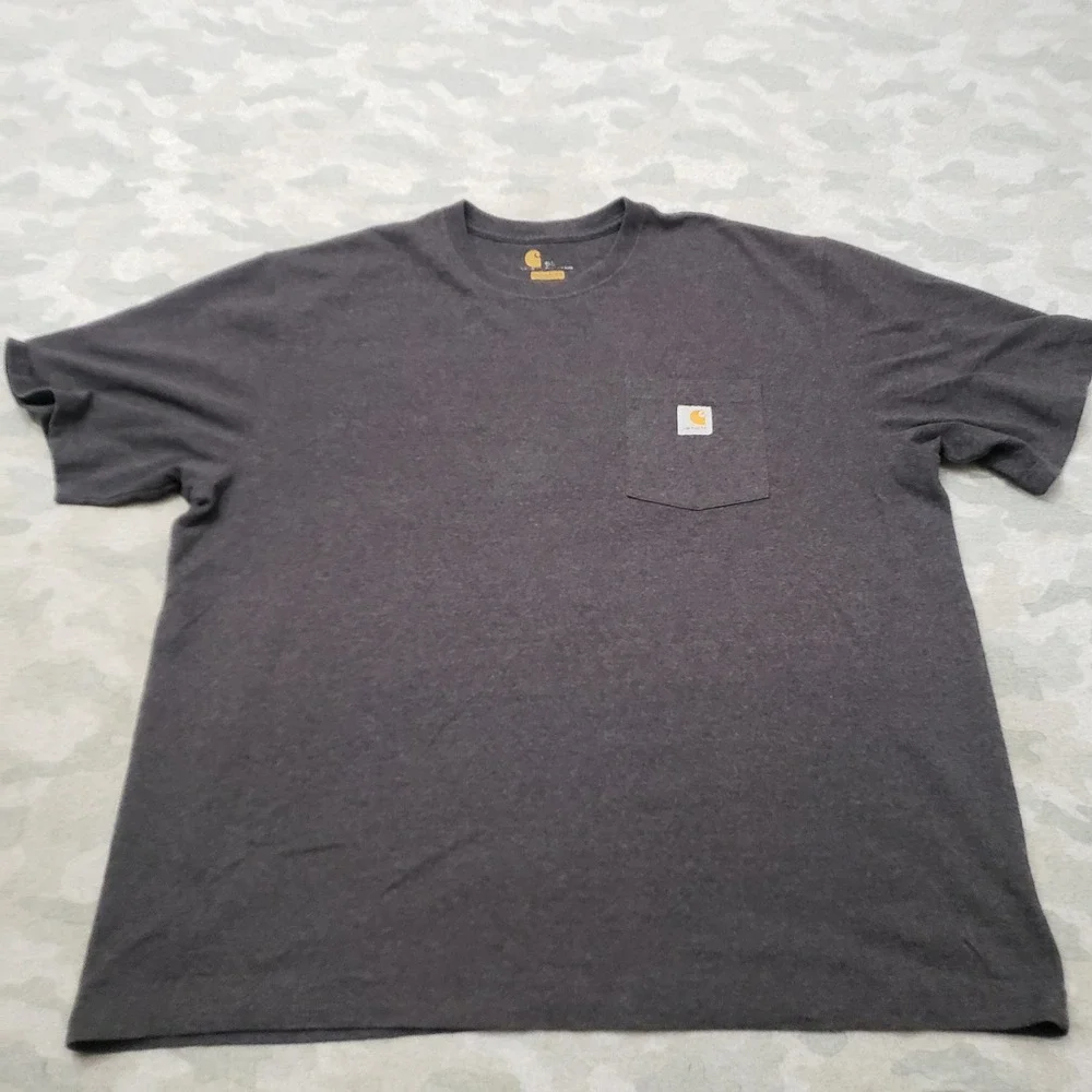Carhartt Shirt Mens 2XL Gray Pocket Tee Short Sleeve Workwear Outdoors